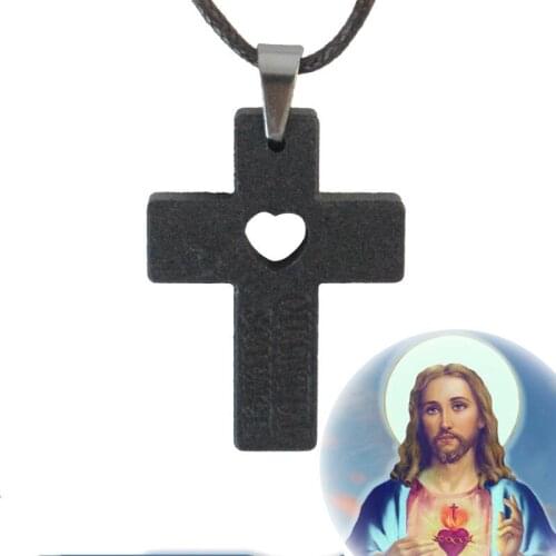 New Cross Quantum Science Scalar Energy Pendant Necklace for Men Woman Health Power Energy Volcanic Lava Fashion Jewelry