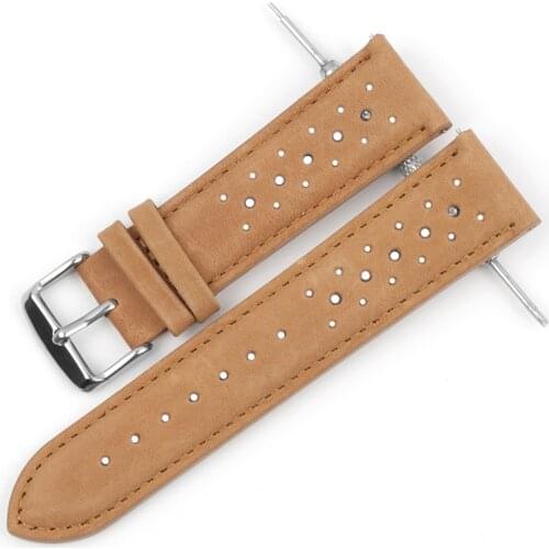 Onthelevel 18mm 19mm 20mm 22mm 24mm Leather Watch Strap Porous Breathable Retro Watchband Red Black Handmade Wristband #D