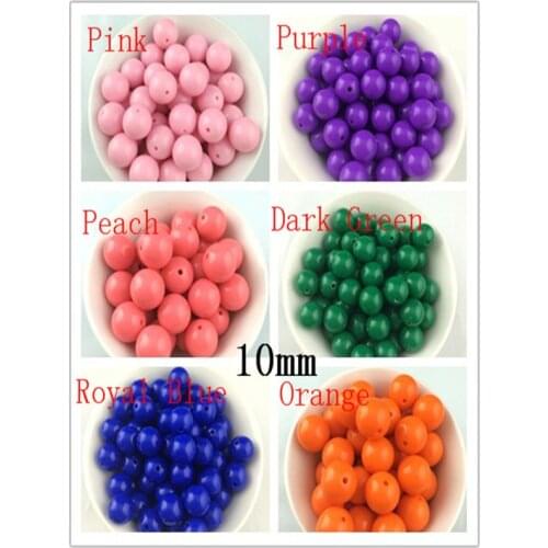 Wholesale 800pcs/lot 10mm Acrylic Chunky Beads Bracelet Necklace DIY Beads Acrylic Round Bubblegum Beads For Jewelry Making