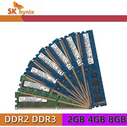 SK HYNIX 2GB 4GB 8GB 2G 4G 8G PC2 PC3 ECC DDR2 DDR3 800Mhz 1066Mhz 1333hz 1600Mhz 6400U 8500U 10600U 12800U Desktopmemory RAM