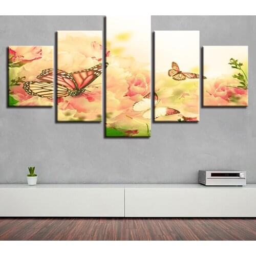 Landscape Sky Cloud Star Mountain River Hot Air Balloon 5 Piece Wall Pictures For Living Room Color Painting Art Home Decor