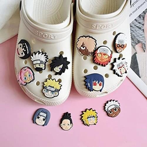 Anime Naruto Kawaii Shoes Charms Accessories PVC Cartoon Waterproof Sandals Decorate Buckle Decorations Toys For Children Gifts