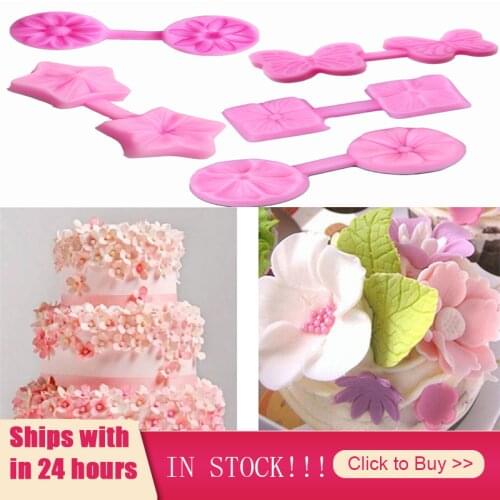 Press Flower Silicone Molds Wedding Cupcake Topper Fondant Cake Decorating Tools Candy Clay Chocolate Gumpaste Moulds Cake Tools