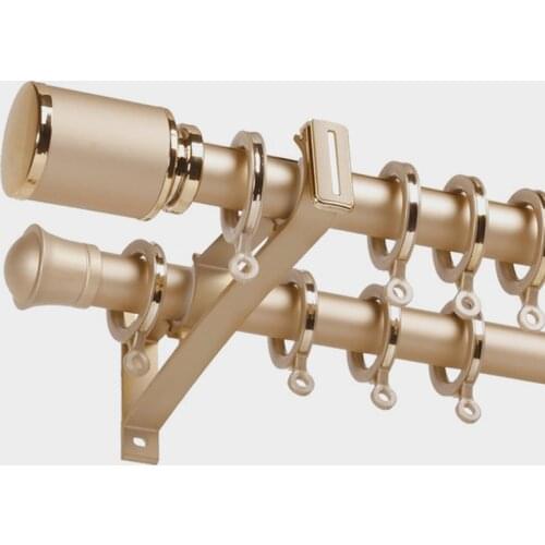 Simple curtain rod Nordic Rome rod single and double pole thick aluminum alloy mute punch curtain track rod