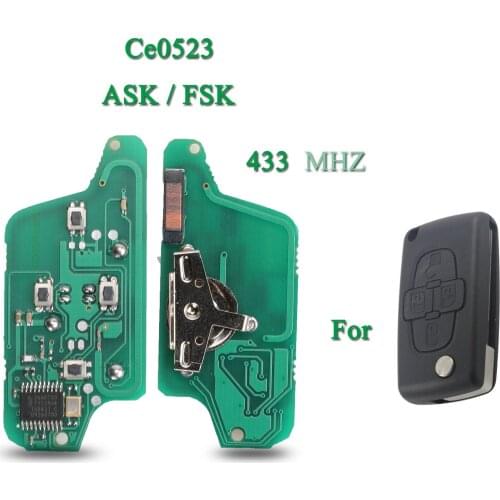 Bilchave ASK/FSK 433Mhz 4 Buttons Flip Remote Car Key Circuit Board For Peugeot 1007 For Citroen C8 VA2/HU82 Blade CE0523
