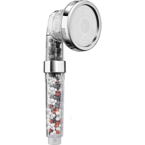 3 Modes Bathroom Shower Adjustable Jetting Waterfall Shower Head Saving Water High Pressure Anion Filter Head Shower Accessories