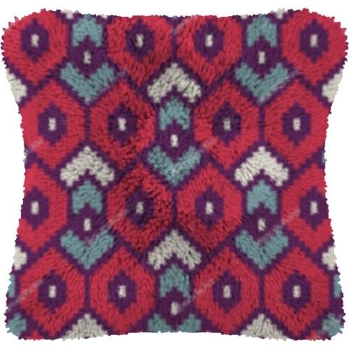 Lattice Latch Hook Kit Make Cushion Canvas Crochet Pillow Case Latch Hook Cushion Cover Arts & Craft