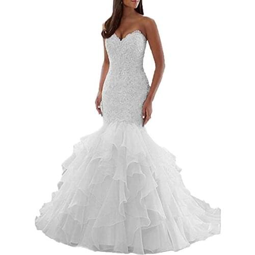 Luxury Vintage lace Mermaid Bride Wedding Dress 2020 new Bridal Gown Sexy Sweetheart applique crystal beads wedding dress