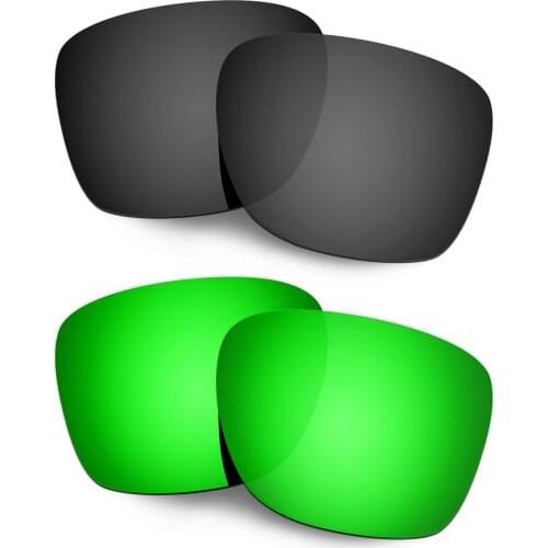 Hkuco Replacement Polarized Lenses For Crossrange Sunglasses - Black&Green 2 Pairs