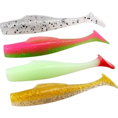 TEUKIM 6pcs TPR Soft Worm Shad 80mm 4.8g Rock Shiner Fishing Lures Sea Bait Floating Soft Lure Trout Bream Bait Pesca Swimbaits