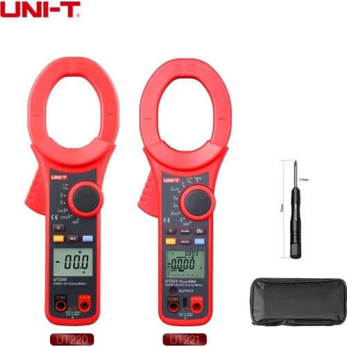 UNI-T Digital Clamp Meter UT221 UT220 AC DC 2000A Ammeter True RMS Auto Range Frequency Ohmmeter Low Pass Filter Inrush Current