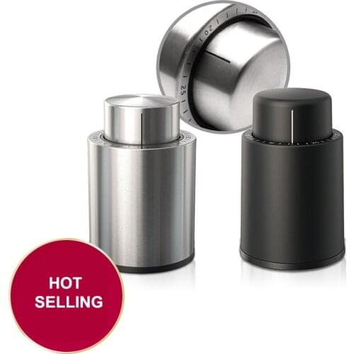 Bar Vacuum Wine Bottle Stopper Stainless Steel Sealed Stopper Plastic Vacuum Memory Wine Stopper Push Style Bar Tools Wine Cork