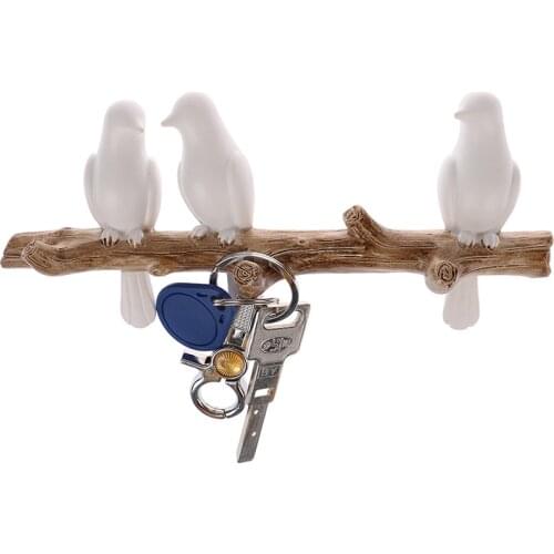 Living Room Hanger Resin Bird Hanger Key Kitchen Coat Clothes Towel Hooks Hat Handbag Holder Wall Decorations Home Accessories