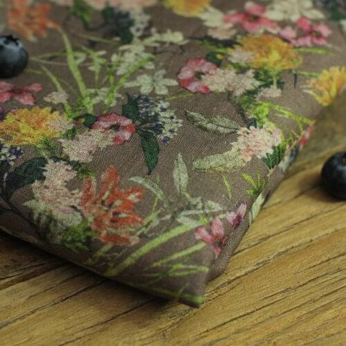 High quality ramie fabric digital printing patchwork High grade summer brand robe dress cheongsam fabrics