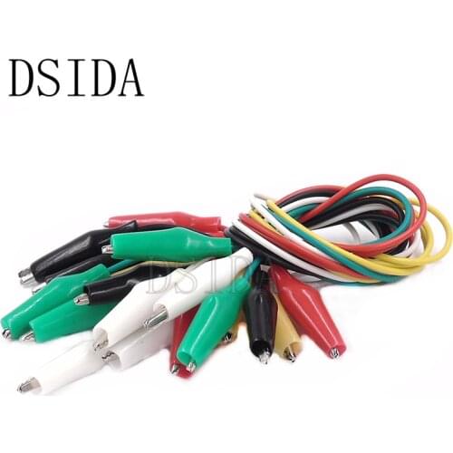 10PCS 5 colors 30cm length double-ended alligator clips jumper wire mini test clips DIY test cable test folder test hook clip
