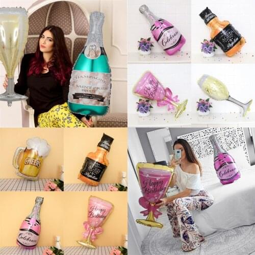 1Pc Helium Balloon Beer Champagne Mug Ball Wedding Birthday Party Decorations Adult Kids Balloons Globos Baby Shower Supplies