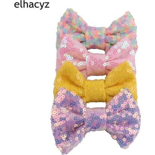 10pcs/lot New Girls 3'' Glitter Messy Sequin Bow Hair Clips for Girls Hair Bow Kids Hairgrips DIY Hair Accessories Headwear