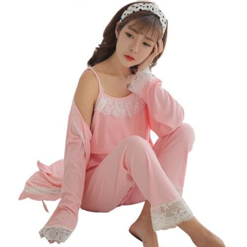 100% Cotton 3Pcs/Set Pregnancy Maternity Pajamas Home Wear Sleepwear Breastfeeding Nightgown Nursing Pregnancy Nightwear Clothes