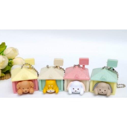 20pcs/lot Lovely Dog in House 3.5-4.5cm Kids Toy Home Decoration Key Chains