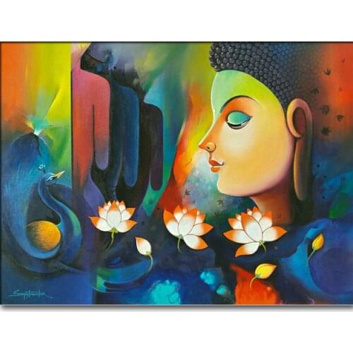 5D Diy Diamond Painting Buddha Square Abstract Painted African Woman Peacock Set Cross Stitch Crafts All Diamond Art Wall Home
