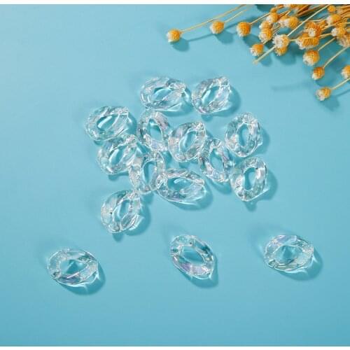 100pcs/lot Acrylic Chains Loops Transparent AB Color Matt Links DIY Accessories for Jewelry Making Handmade Parts N451