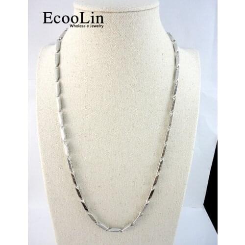 30Pcs One Lot 22.06inch Bamboo Stainless Steel Chain 56Cm Never fade Chains Necklaces For Women Men Fashion Jewelry LR2406