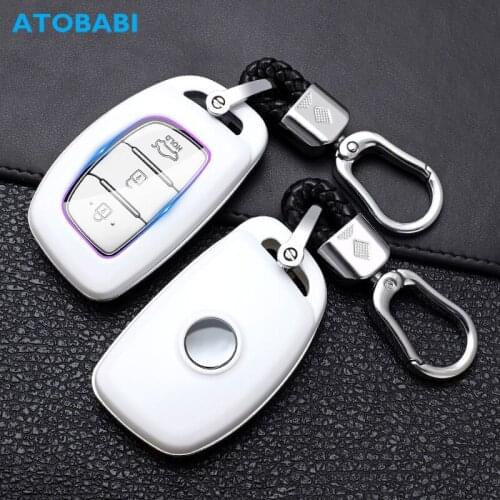 ATOBABI ABS Car Key Case For Hyundai Sonata Elantra Tucson Santa Fe Venue Ioniq I40 IX35 I45 2018 2019 2020 Remote Control Cover