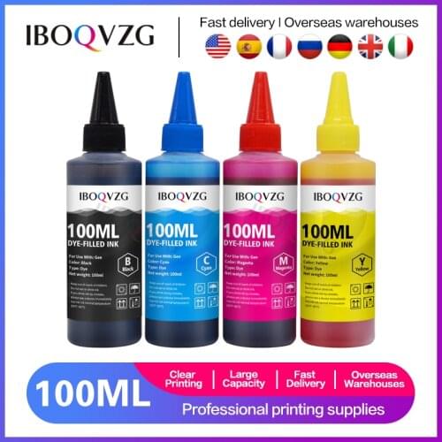 IBOQVZG Refill Ink For Epson Printer Ink Stylus Photo T50 R290 R295 R390 RX590 RX610 RX615 RX690 1410 TX650 TX659 Dye Ink 100ml