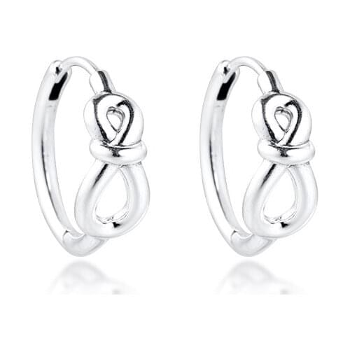 CKK Earrings Infinity Knot Silver Hoop Earring for Women Sterling Silver 925 Jewelry Pendientes Earings Earing Brincos Aretes
