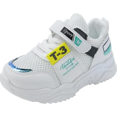 Girls' shoes 2021 spring and summer new childrens mesh breathable sports shoes boys' soft sole antiskid casual shoes