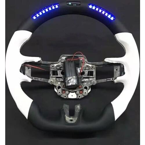 For Ford Mustang 2015-2020 Cuatomized LED Racing Real Carbon Fiber Sports Steering Wheel Alcantara Leather