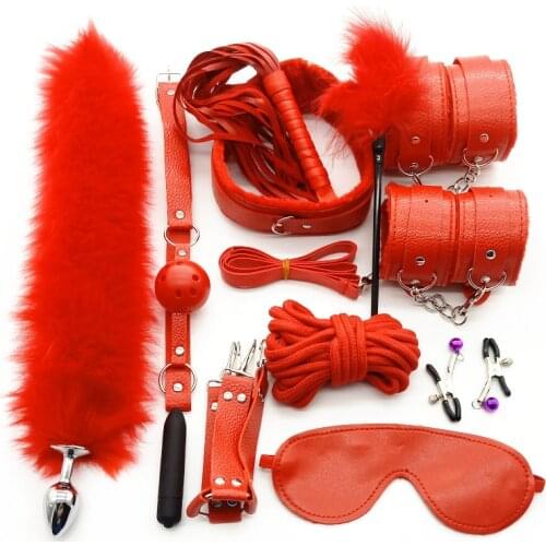 Erotic Sex Toys For Couples Adult Games BDSM Sex Kits Bondage Gear Handcuffs Sex Games Whip Gag Exotic Accessories SM Adult Toys