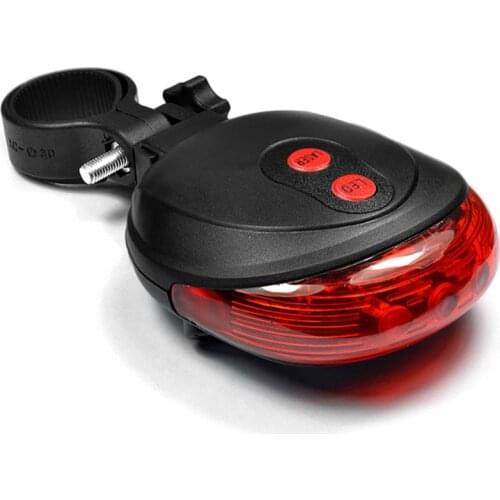 5 LED 2Laser Cycling Bicycle Bike Lights 7 Mode Safety Rear Lamp Waterproof Laser Led Light Tail Warning Flashlight for Bicycles