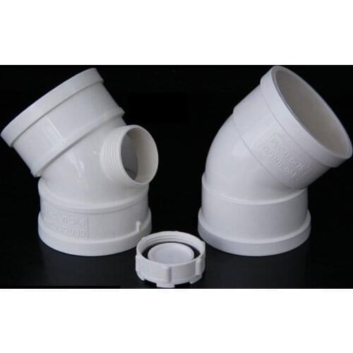 Gogo PVC 45 degree elbow straight bend drain inspection port PVC down pipe fittings 50 75 110 160 200 250mm