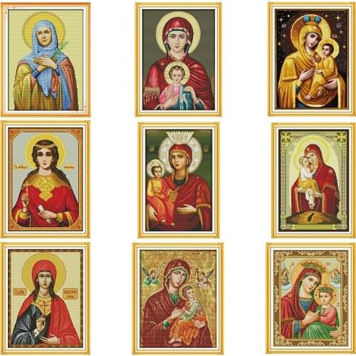 Madonna and Child Cross Stitch Kit Joy Sunday Stamping Pattern 11CT 14CT Counting Printed Craft Embroidery Sewing Decor Gift Set