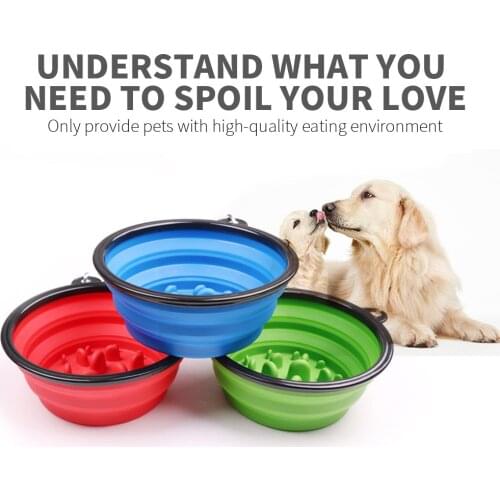 Weighing Pet Bowl 6 Color Dog Health Care Portable Waterproof Foldable Digital Pet Bowl Healthy Pet Slow Food Bowl 2 Size