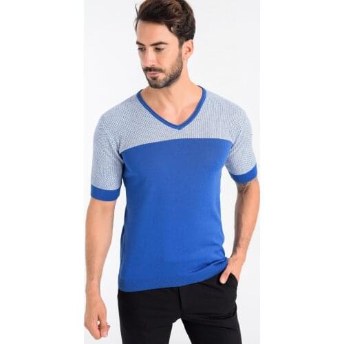 Heyss V-Neck Short-Sleeve Male Knitwear T-Shirt