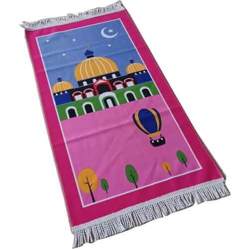 Children prayer mat Kids Islamic Prayer Rug Janamaz Muslim Salah Namaz Sajadah Mat 48×90CM
