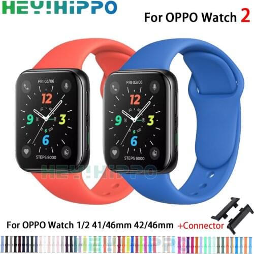 Soft Silicone Watch Strap for Oppo Smart Watchband 41mm/46mm Colorful Wristband Sport Band Bracelet for Oppo Watch 2 42mm 46mm