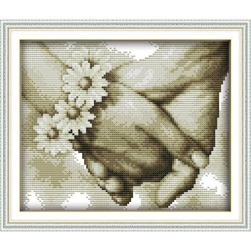 Everlasting Love Christmas Hand In Hand (3) Ecological Cotton Chinese Cross Stitch Kits Counted Stamped 14 11CT Sales Promotion