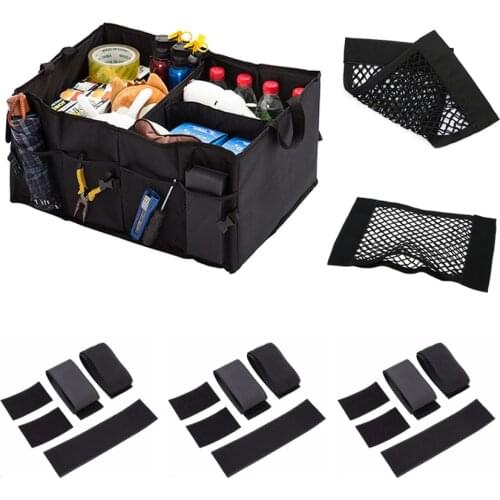 6 PCS a Set Storage Kit Include Storage Bag Box Net Mesh Storage Bag Belt Tape Stowing Tidying Essential Car Organizer