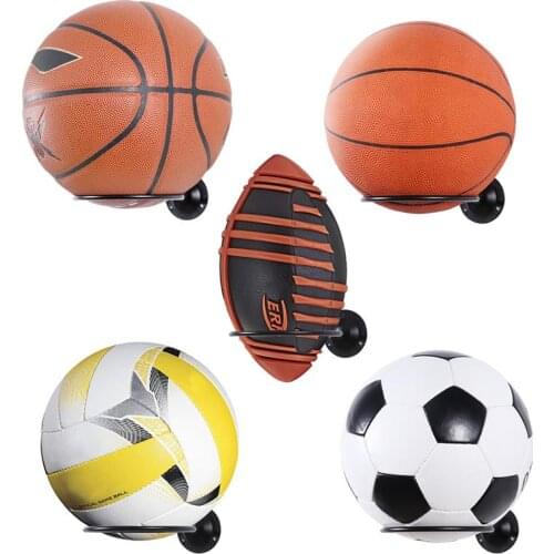 2PCS Wall-Mounted Ball Holders Display Racks for Basketball Soccer Football Volleyball Exercise Ball Black Home Organizer Rack