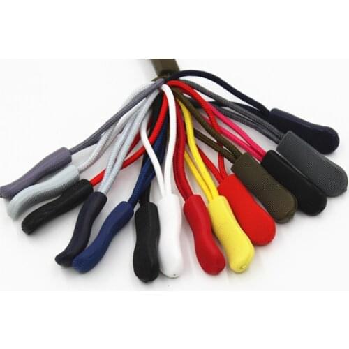 100pcs/lot 16 multiple colors slip-resistant silicon zipper puller zip cord end fit rope replacement clip slider free shipping