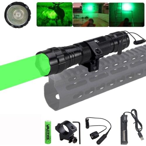 Hunting Torch 5000Lm XML T6/Q5 LED Flashlight Tactical Light+18650 Battery+Mount+Remote Pressure Switch+Charger