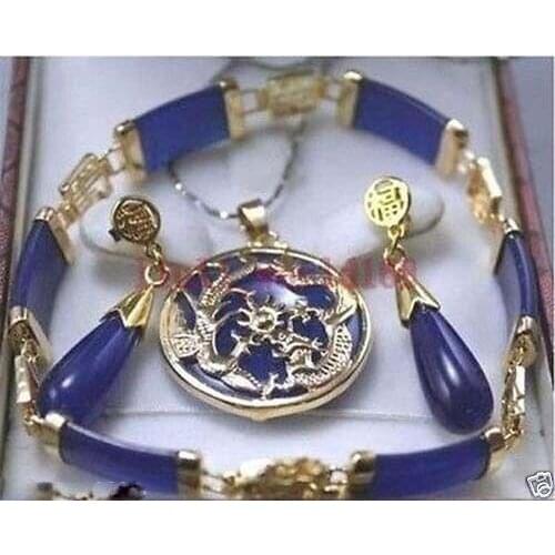 Wholesale noble purple lucky pendant & Earrings Bracelet sets