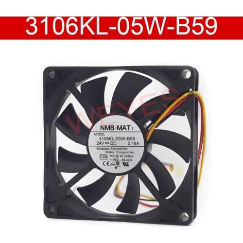 Original For NMB 3106KL-05W-B59 8015 8CM 24V 0.16A three-wire inverter cooling fan