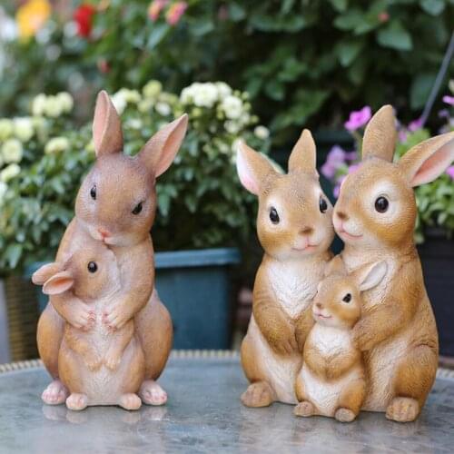 Cute cartoon rabbit ornament creative small animal decoration home living room wine cabinet resin decoration kids Birthday Gift