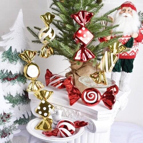 Christmas Tree Hanging Ornament Candy Shape Prop Pendant Decoration Kids New Year Gift Xmas Decor for Home