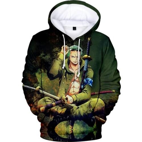 Popular Hip Hop Men Women One Piece Luffy Pullover Sweatshirt with Hat Anime 3D Hoodies Streetwear Fleece Clothes Moletom Tops