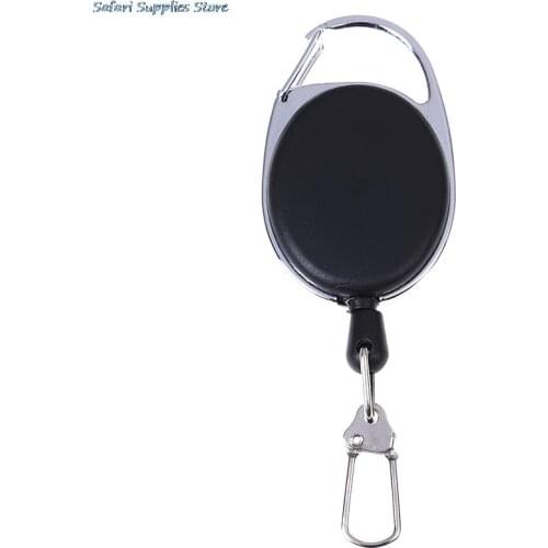 Recoil Extendable Metal Wire Key Chain Ring Belt Clip Pull Keyring Retracting ID Card Badge Holder